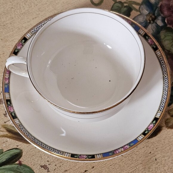 Vintage National Dinnerware Ivory China Cup Saucer Floral Pattern Replacement - Picture 2 of 13